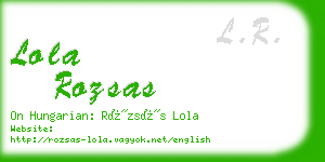 lola rozsas business card